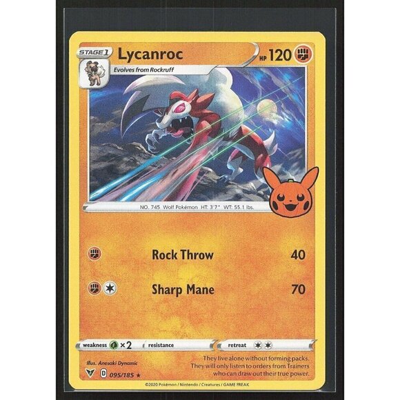 Lycanroc 095/185 - Trick or Trade 2023 - Regular - Rare - Pokemon Card -  NM - Picture 1 of 4